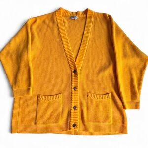 Vtg Lindsey Blake Mustard Yellow Oversized Chunky Sweater
